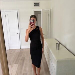 Katie May Black One-Shoulder Dress